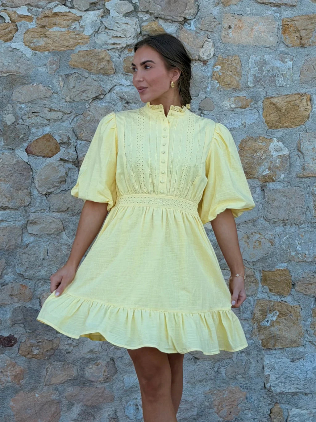 AWCLOVER Short Dress - Pale Banana